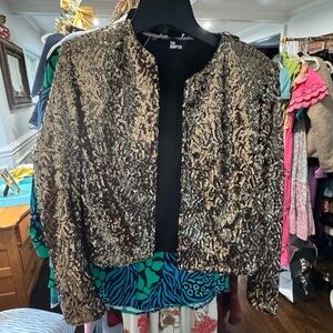 The Kooples Gold Sequin Blazer Small